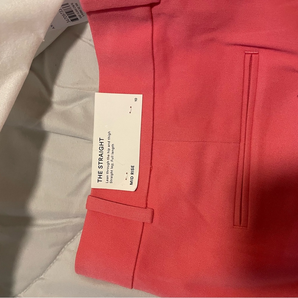 The Straight Mid Rise Pants - Coral